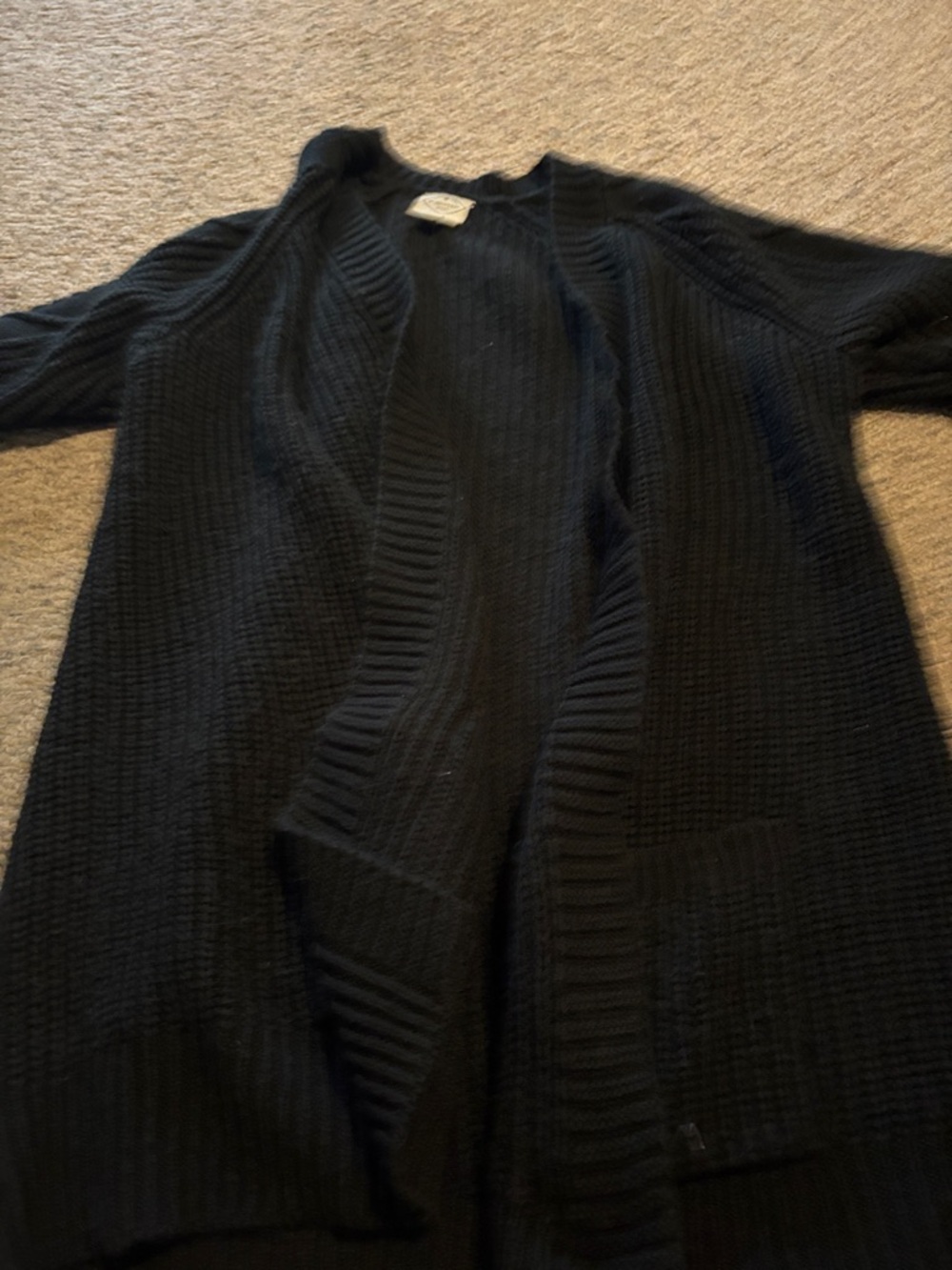 St. John's Bay Black Knit Sweater with Ribbed Neck